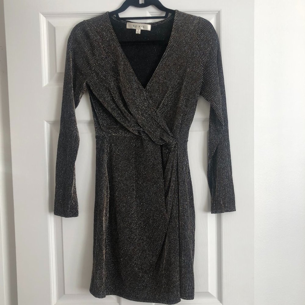 Long Sleeve body con dress with slit